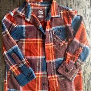 Wonder Nation Red and Blue Plaid Button Down Shirt